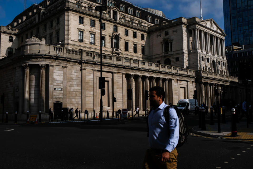 General view of the City of London, the financial district of London on September 17, 2020. Although the lockdown measures, due to the coronavirus crisis, have been lift up the financial district of the capital, still stuggles to work at its full capacity, as many workers are still working remotely.  (Photo by Alberto Pezzali/NurPhoto via Getty Images)