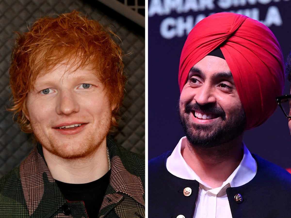 The pair performed a duet to Diljit Dosanjh’s hit song ‘Lover’ with Sheeran singing in Punjabi for the first time (Getty Images)
