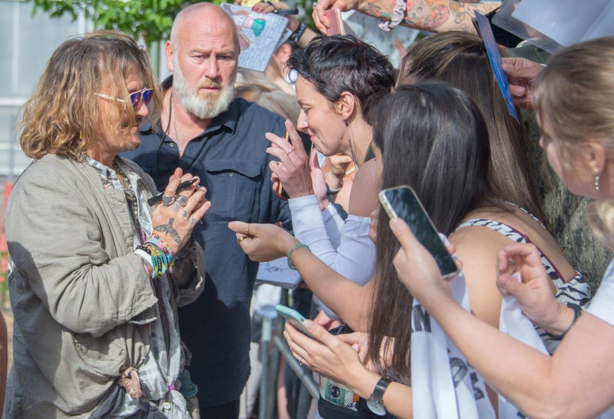 Johnny Depp meeting his fans in front of Offenbach Town Hall, Hesse, Germany