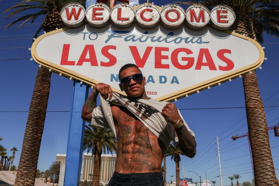 Conor Benn in Las Vegas, where he will fight Peter Dobson on Saturday (Ed Mulholland/Matchroom)