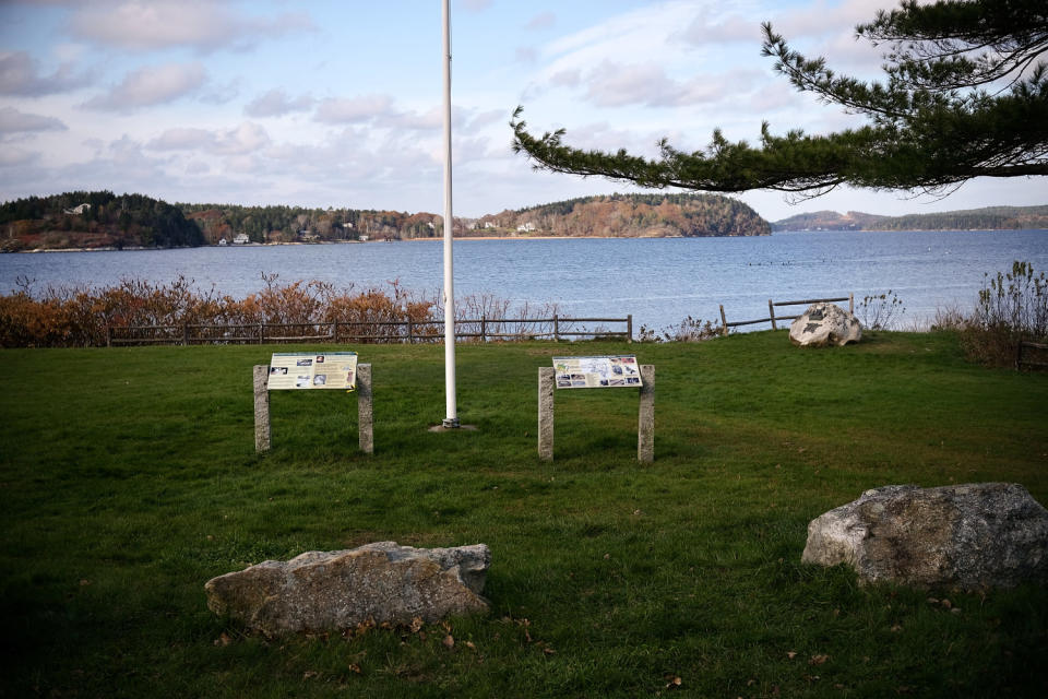 The site of the former Popham Colony in Phippsburg, Maine, where there is no mention of the alleged First Thanksgiving. (Alex Seitz-Wald / NBC News)