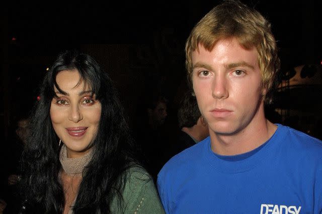 <p>Bei/Shutterstock </p> Cher and her son Elijah Blue Allman in Santa Monica in July 2001