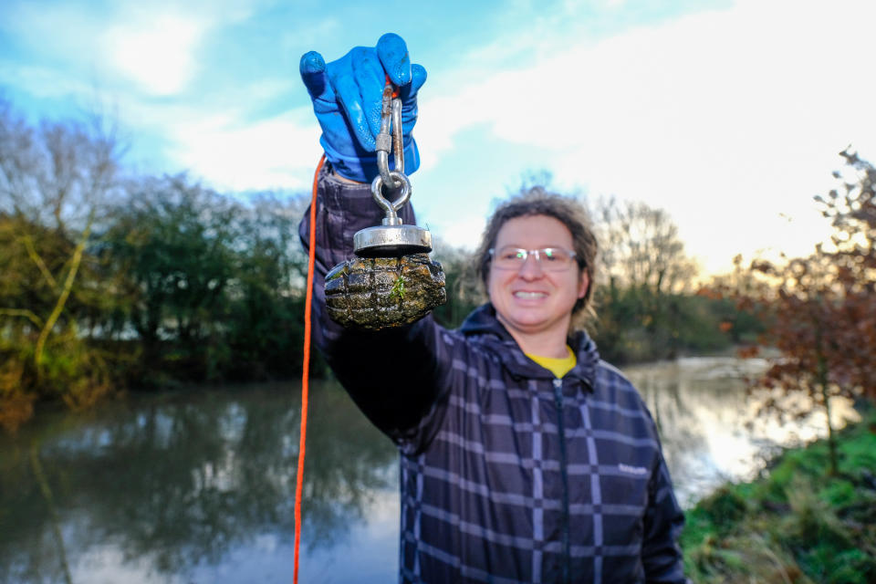 Che Williams during his visit the River Tame near Sutton Coldfield