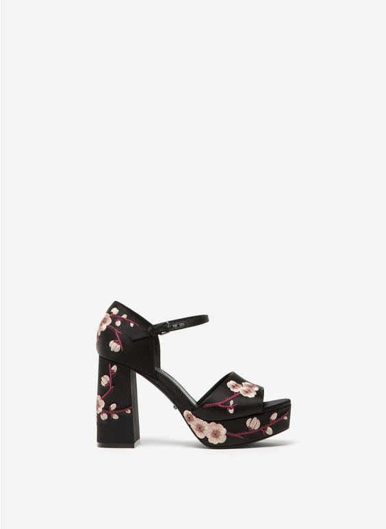 Embroidered Satin Sandals