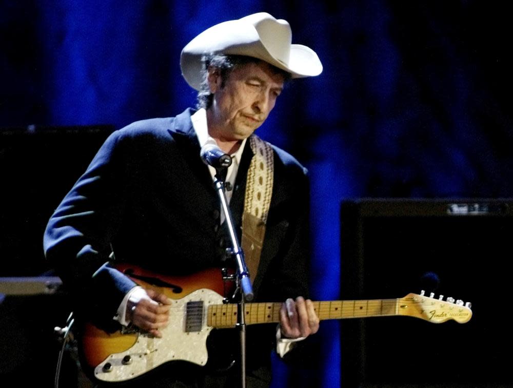 Bob Dylan performs at the Wiltern Theatre in Los Angeles in 2004.