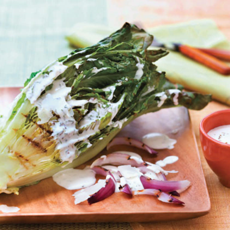 Grilled Romaine Salad with Buttermilk-Chive Dressing