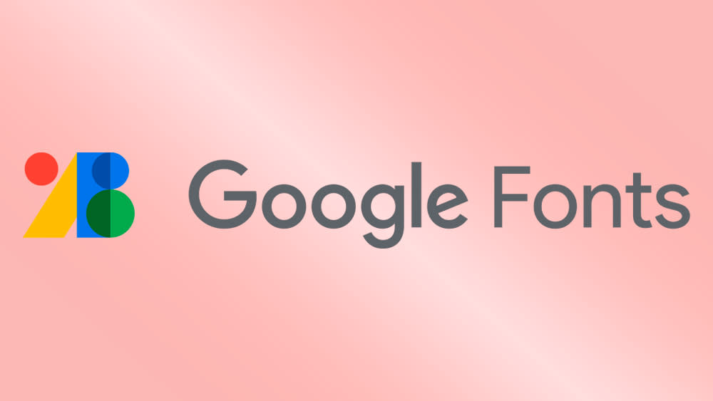  The best Google Fonts are represented by the Google Fonts logo on a pink gradient background. 