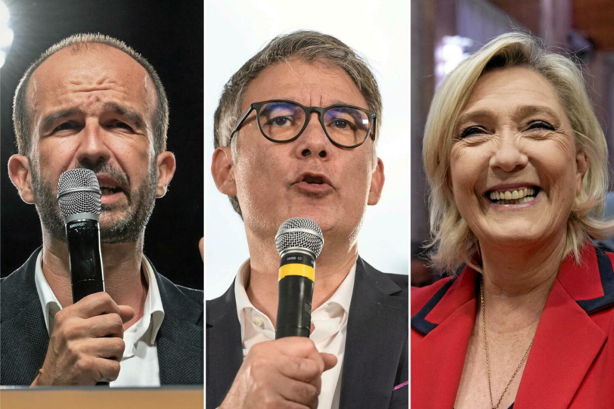 Manuel Bompard, Olivier Faure et Marine Le Pen ont tous les trois validé leur victoire aux législatives dès le premier tour.  - Credit:Sipa