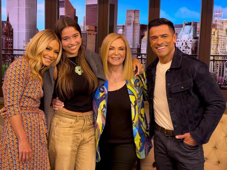 Live With Kelly and Mark premiered on Monday. Their daughter, Lola Consuelos, was in the audience and guests include the psychic who predicted on-air that Kelly was pregnant with Lola in 2000. (Photo: Live With Kelly and Mark via Instagram)