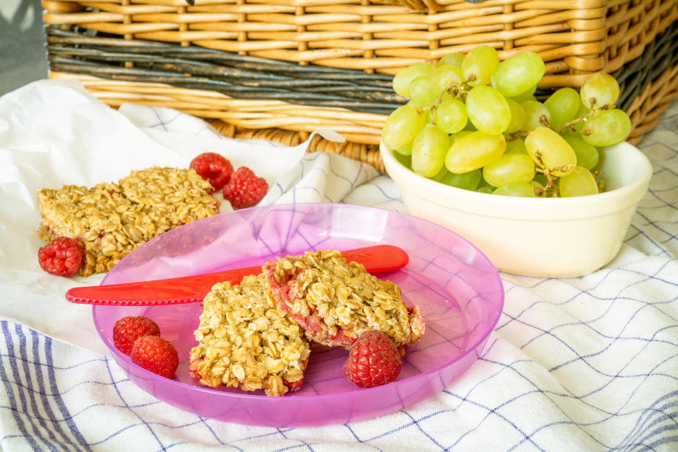 Raspberry crumble flapjacks (Andrew Bowden-Smith)