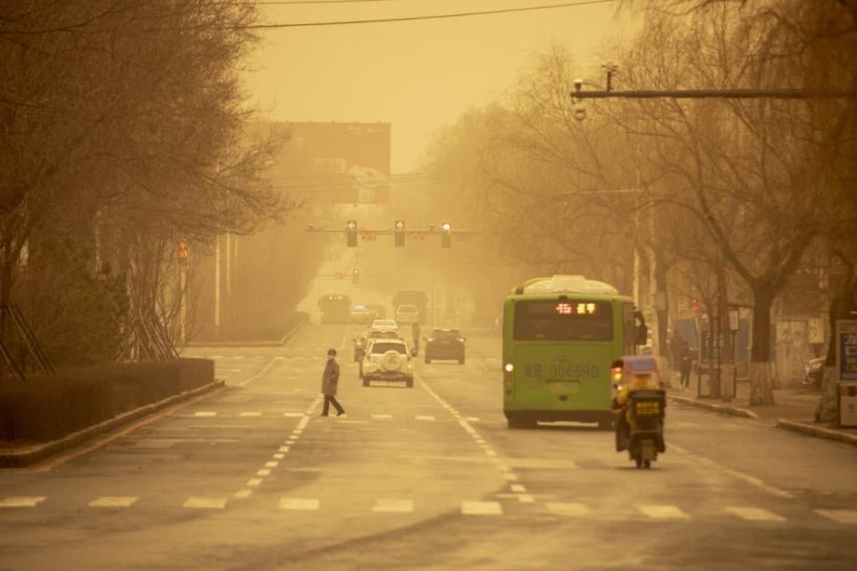 La ville de Jilin recouverte par le sable, mars 2023  - STR / AFP