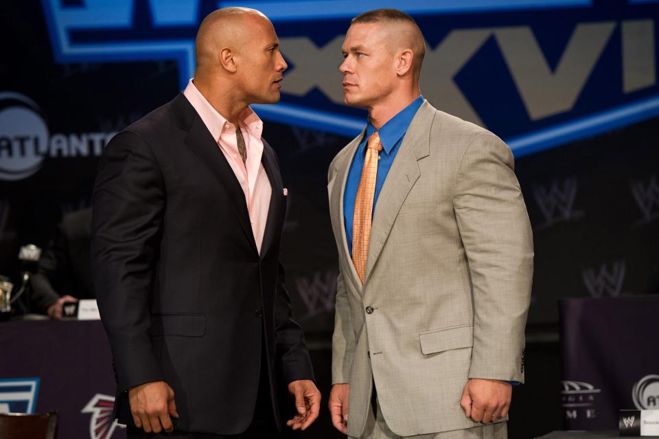 Dwayne Johnson and JOHN CENA WrestleMania XXVII Press Conference, New York, America - 30 Mar 2011