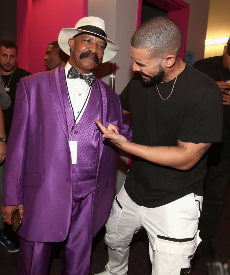 Dennis Graham and son Drake attend the 2017 Billboard Music Awards.