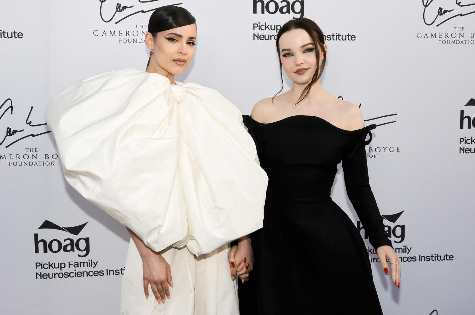 <p>Sofia Carson and Dove Cameron attend the Cameron Boyce Foundation's 'Cam For a Cause' Inaugural Gala in L.A. on May 18.</p>