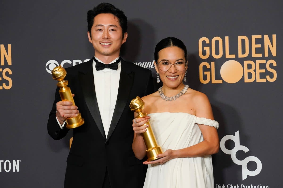 Ali Wong and Steven Yeun won Golden Globes for ‘BEEF’ (AP)