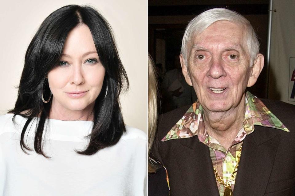 <p>Neilson Barnard/Getty; SGranitz/WireImage</p> Shannen Doherty and the late Aaron Spelling