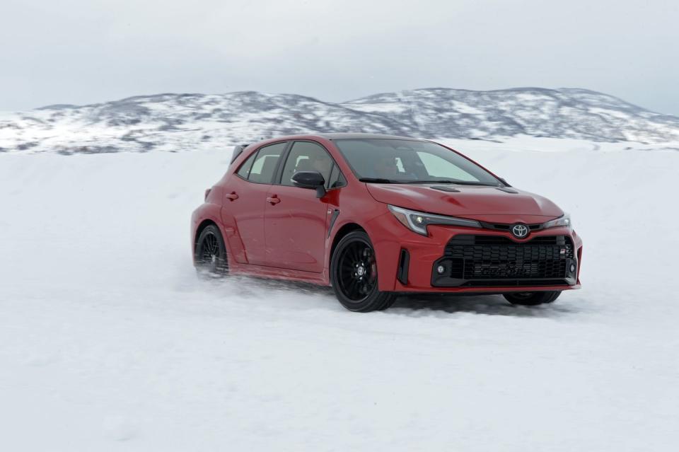 toyota gr corolla at bridgestone winter driving school ice track