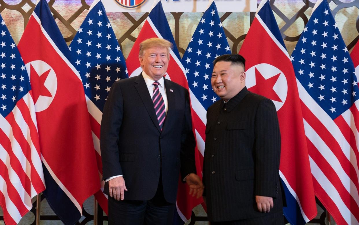 US President Donald Trump and North Korean leader Kim Jong-un meet in Hanoi, February 27 - Anadolu