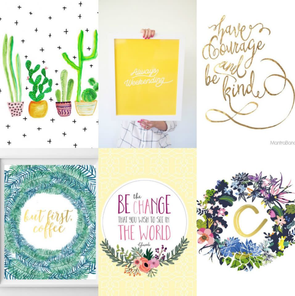 These colourful inspirational quotes are all free to download, print and frame at home.