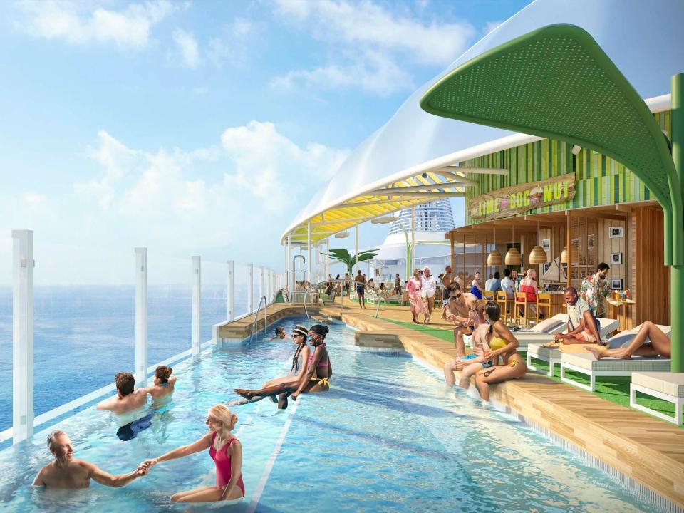 A rendering of Royal Caribbean International's Icon of the Seas cruise ship.