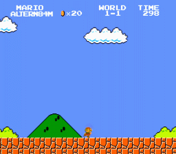 The first level of the original Super Mario Bros. game.