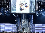 <p>Sean “Diddy” Combs presents a tribute to Biggie Smalls at the Billboard Music Awards at the T-Mobile Arena on Sunday, May 21, 2017, in Las Vegas. (Photo by Chris Pizzello/Invision/AP) </p>