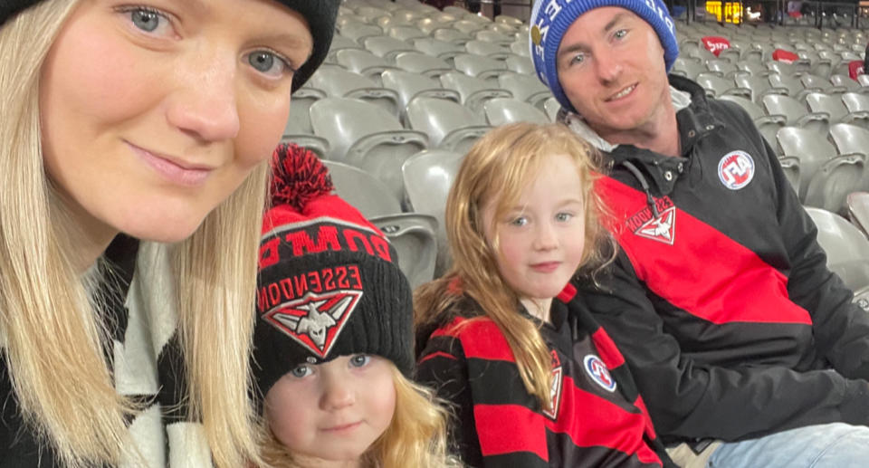 Stevie Virtue with her partner and their two daughters. 