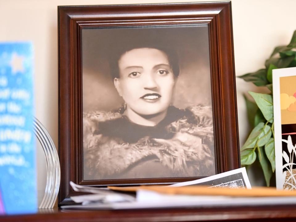 A photo of Henrietta Lacks, sits in the living room of her grandson, Ron Lacks, 57, n Baltimore, MD on March 22, 2017