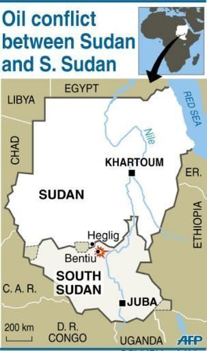 Map of Sudan and South Sudan locating Heglig and Bentiu. Khartoum's warplanes bombed border regions, leading South Sudan's leader on Tuesday to accuse Sudan of declaring war, as the United States condemned the "provocative" strikes