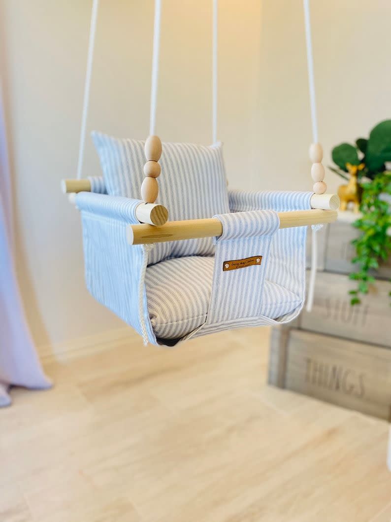 21) Striped Baby Swing