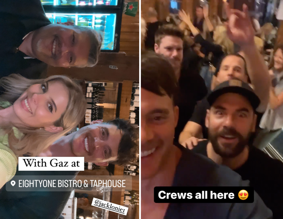 MAFS stars Olivia Frazer and Jackson Lonie's Instagram Stories.