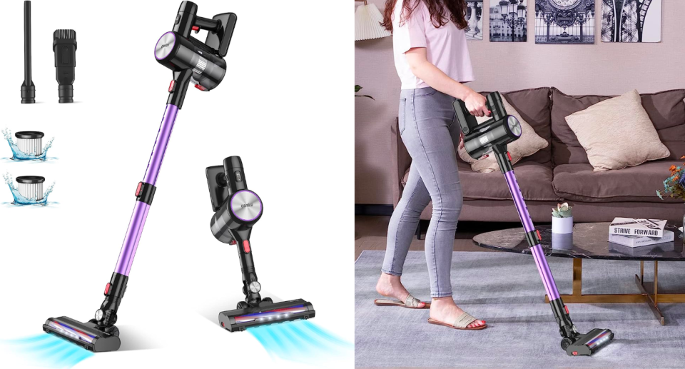 Save $70 on the Ganiza V25 Stick Vacuum. Images via Amazon.