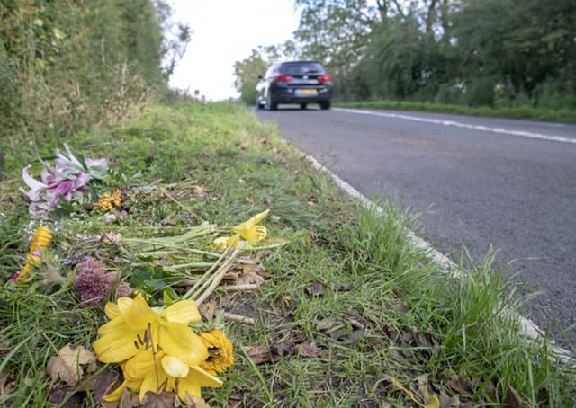 The scene of the crash outside RAF Croughton