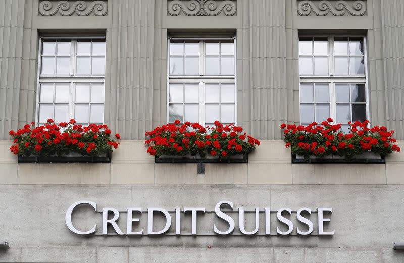 FILE PHOTO: Logo of Swiss bank Credit Suisse is seen in Bern