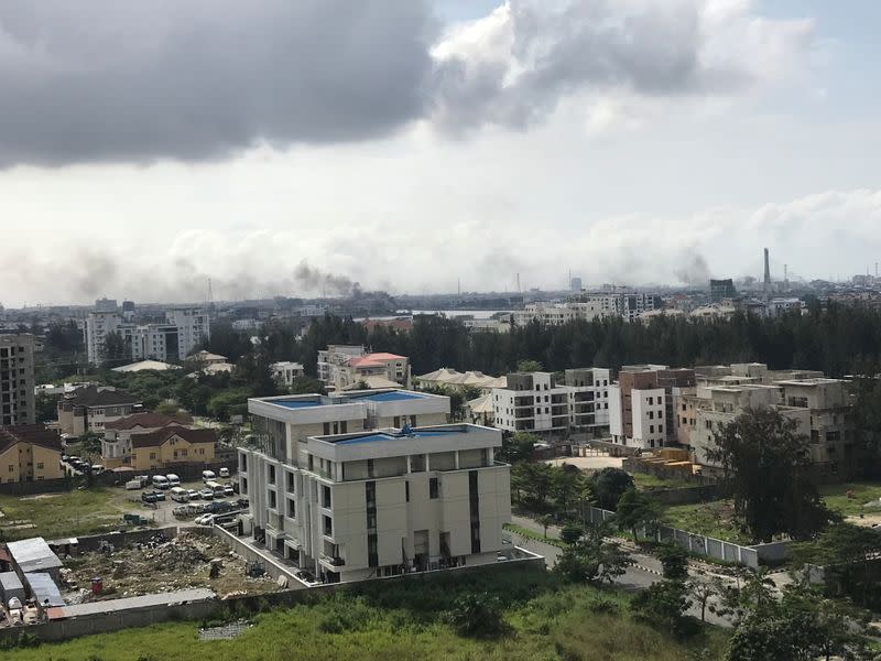 Smoke rises from Lekki in Lagos