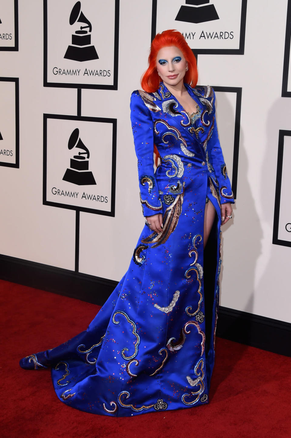 Outrageous: Lady Gaga in custom Marc Jacobs at the 58th Grammy Awards at Staples Center in Los Angeles, California, on February 15, 2016.