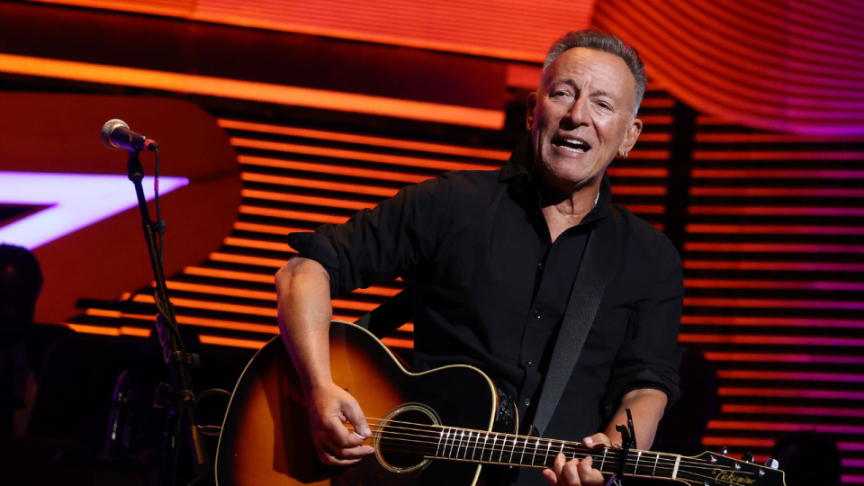 <em>Bruce Springsteen performs onstage during the 17th Annual Stand Up For Heroes Benefit presented by Bob Woodruff Foundation and NY Comedy Festival at David Geffen Hall on Nov. 6, 2023 in New York City. (Photo by Mike Coppola/Getty Images)</em>