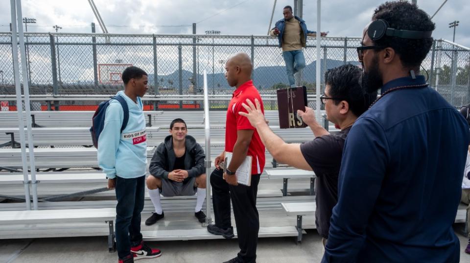 cinematographer Tommy Maddox-Upshaw on the set of "On My Block"