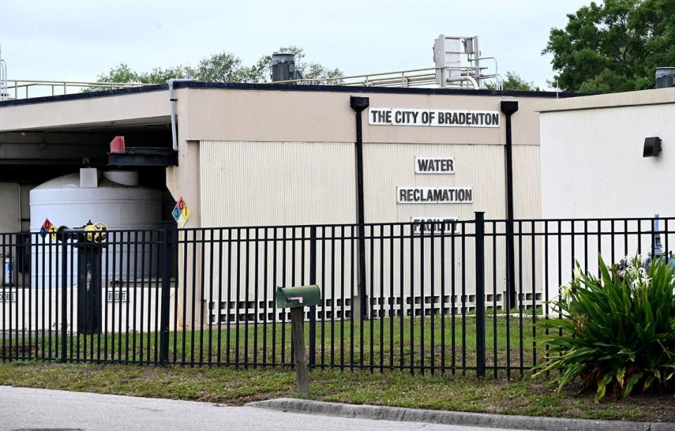 The entrance of the City of Bradenton’s Water Reclamation Facility on 17th Avenue West on March 26, 2024. Records say that a lack of staff and experience at the City of Bradenton’s wastewater treatment plant has led to numerous sewage spills in recent months, including a 1.2. million-gallon spill in February that polluted the Manatee River.