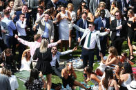 <p>Happy days for these punters. </p>