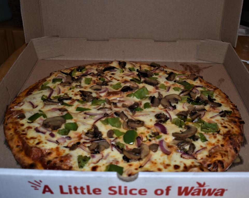 A 16-inch veggie pizza from Wawa