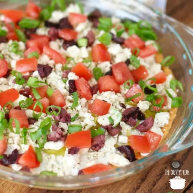 <p>The Country Cook</p><p>Grab some pita chips and dig in!</p><p><strong>Get the recipe: <a href="https://www.thecountrycook.net/greek-layer-dip/" rel="nofollow noopener" target="_blank" data-ylk="slk:Greek Layer Dip;elm:context_link;itc:0;sec:content-canvas" class="link rapid-noclick-resp">Greek Layer Dip</a></strong></p>