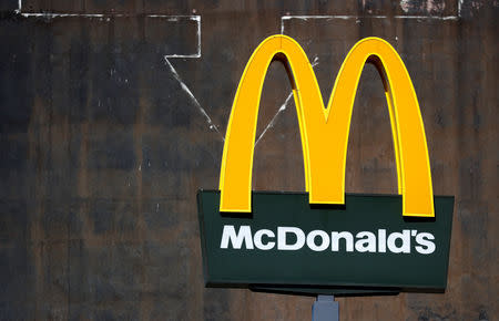 The logo of U.S. company McDonald's is pictured in Rome, Italy August 16, 2018. REUTERS/Max Rossi