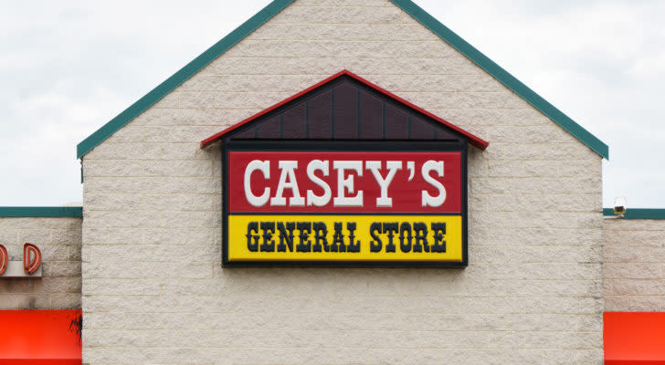 Image of Casey's General Store logo on side of a store