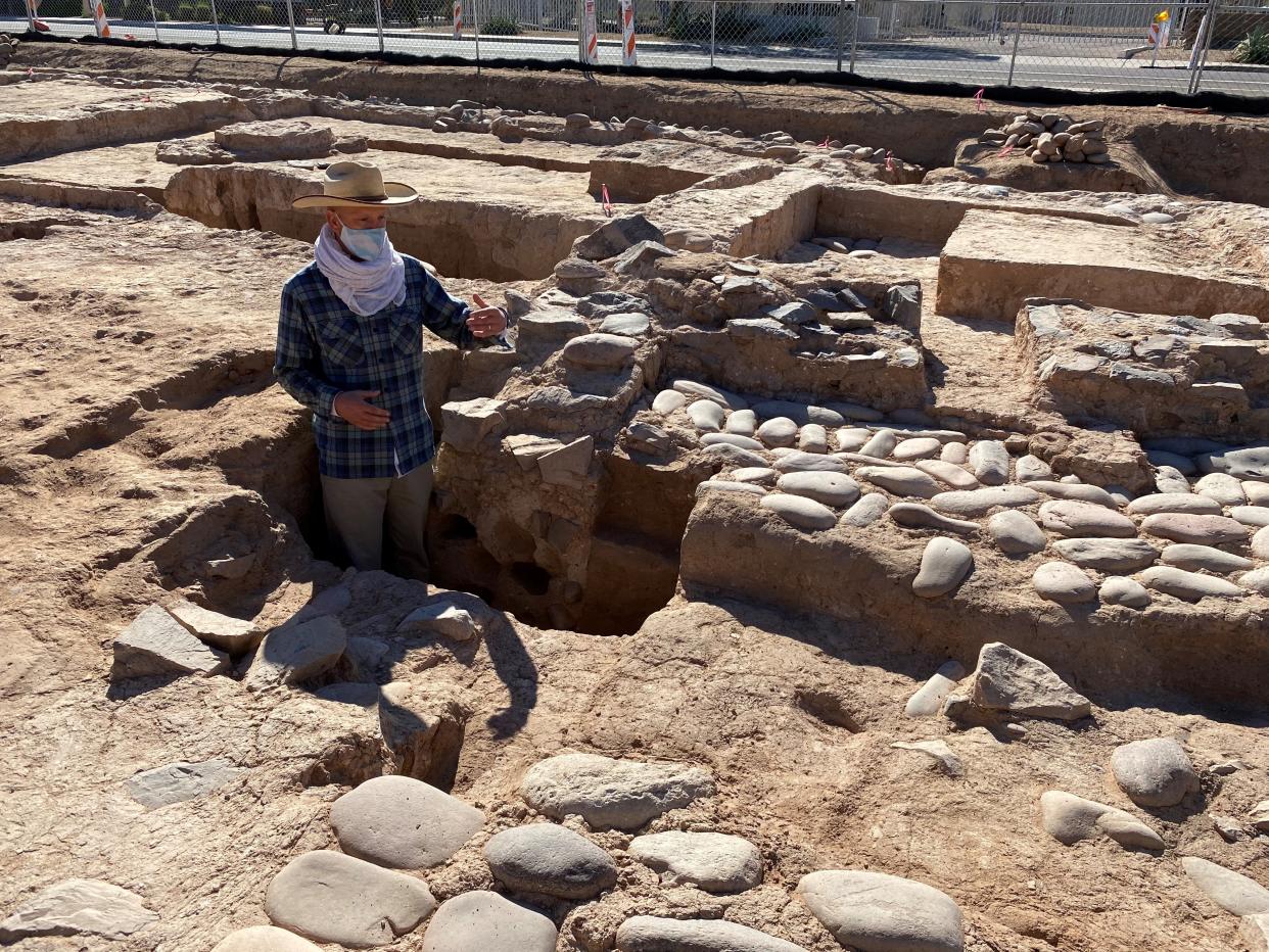 Travis Cureton, a senior archeologist who worked on the excavation, said digging up the multi-story adobe building they uncovered was a "once in a career opportunity."