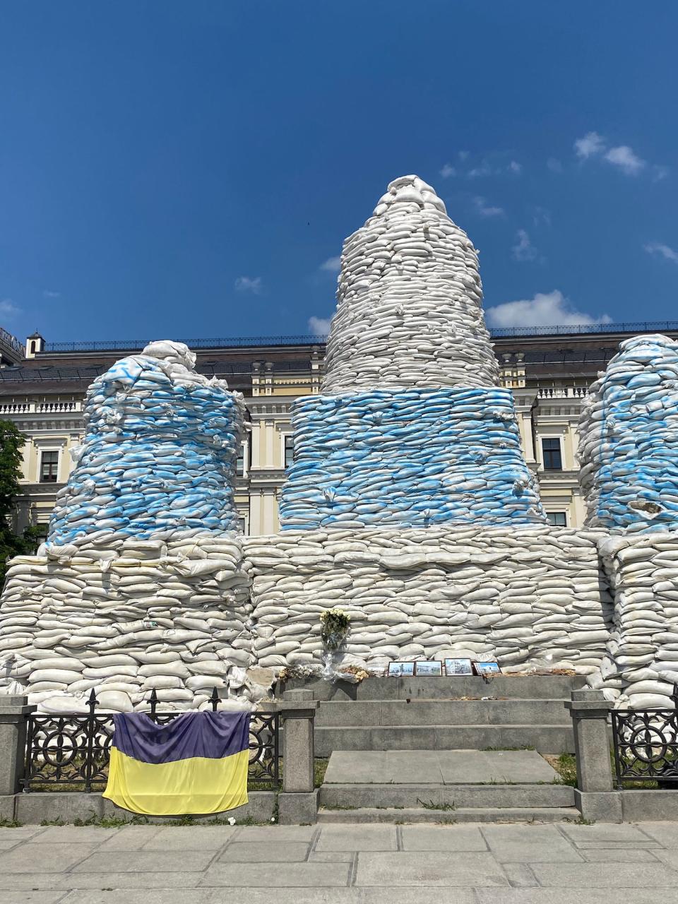 Sandbags in Kyiv