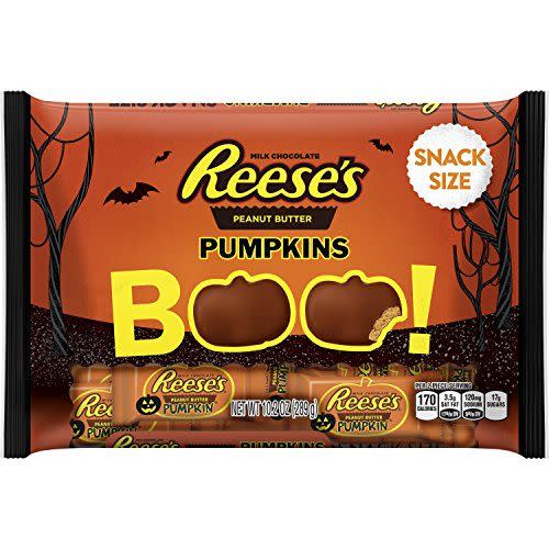 9) REESE'S Halloween Snack Size Peanut Butter Pumpkins, 10.2 Ounce