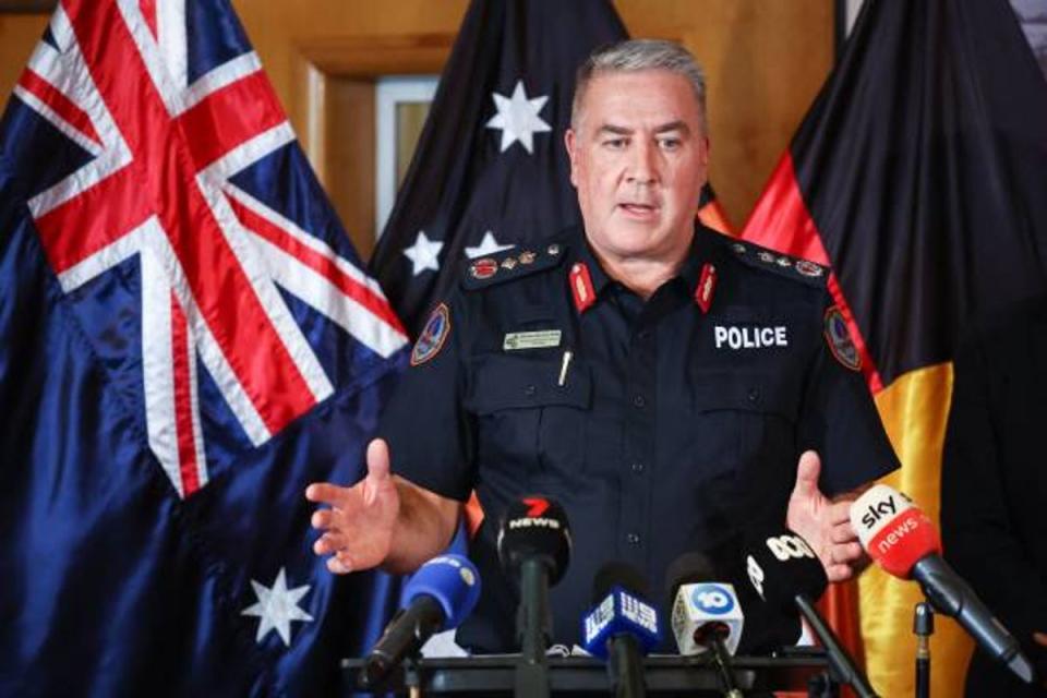 Michael Murphy, the Northern Territory’s police commissioner, speaks during a press conference in Darwin on 28 August 2023 (AFP via Getty Images)