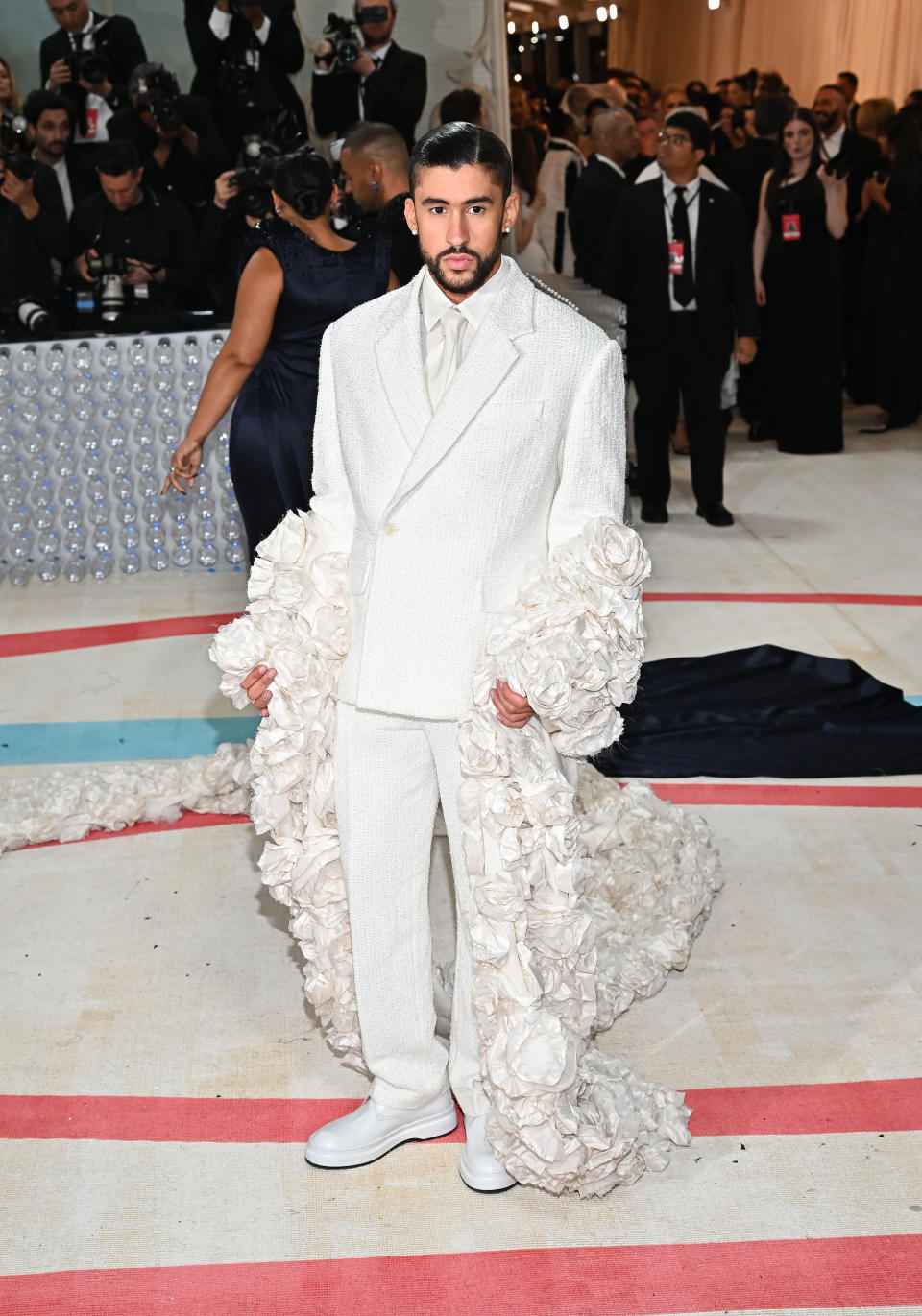 Bad Bunny at the 2023 Met Gala: Karl Lagerfeld: A Line of Beauty held at the Metropolitan Museum of Art on May 1, 2023 in New York, New York.