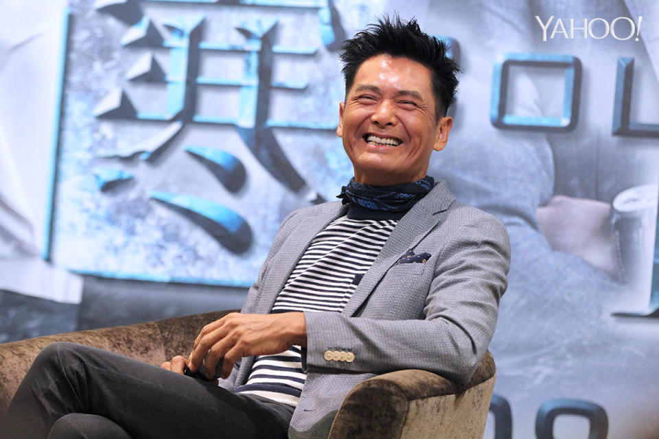 “Cold War 2” star and “king of selfies”, Chow Yun Fat, at a press conference event on Tuesday, 8 July.